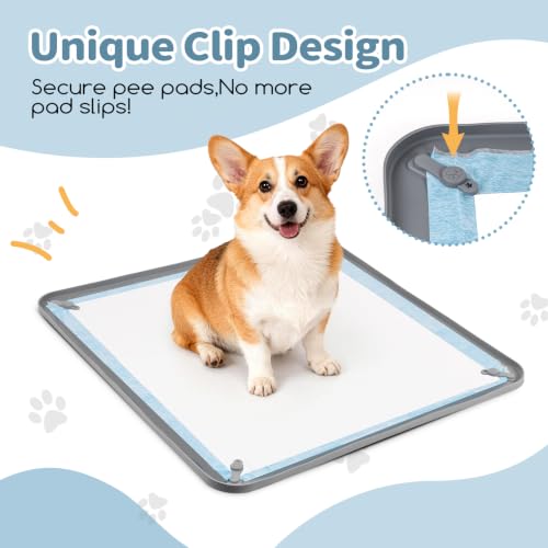 Silicone Puppy Pad Holder Tray with Clips (A-24"x24")