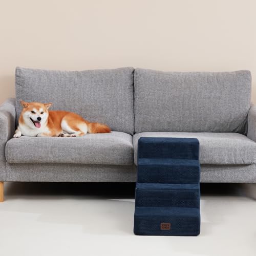 Dog Stairs for Bed 18" H (Navy / Standard 15" x 24" x 18")