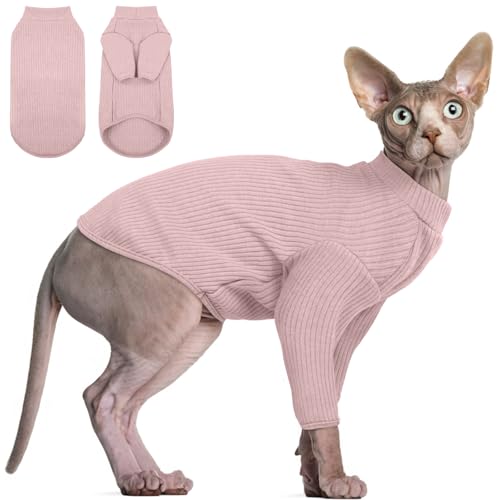 Sphynx Hairless Cats Shirt Pullover Kitten T (Small / Pink)