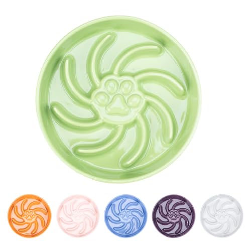 Ceramic Slow Feeder Dog Bowl (Green)