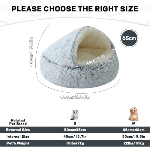 Calming Small Dog Bed & Indoor Cat Bed (Non-removable-65cm)