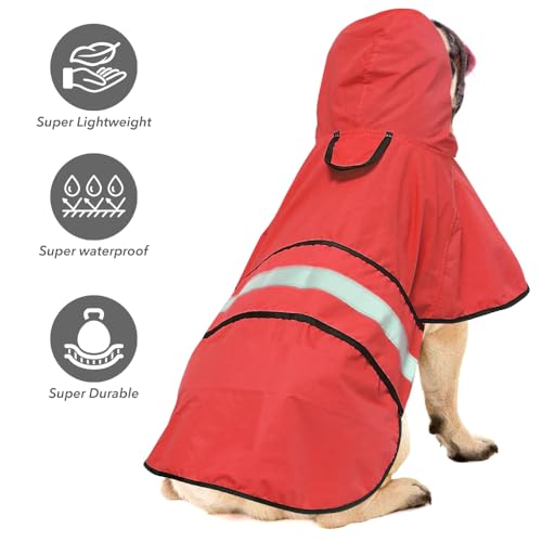 Reflective Dog Raincoat (Red / Small)