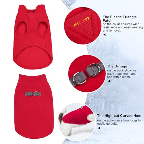 Dog Fleece Vest Sweater Winter Jacket for Small and Medium Large Dogs with D (X-Large / RED)