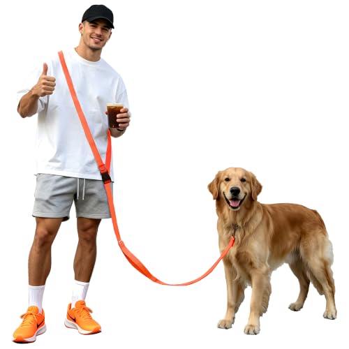 Hands Free Dog Leash (6–9.5 ft / Orange)