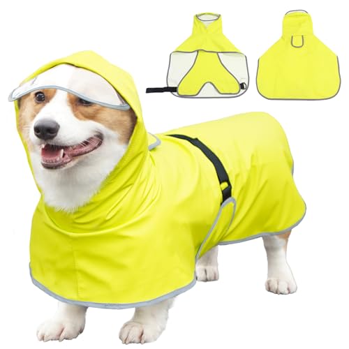 Dog Raincoat Hooded Slicker Poncho (Small / Green)