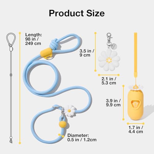 Hands Free Dog Leash (Daisy Blue)