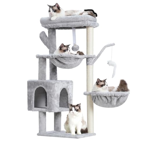 Cat Tree 40" Tower with All (Light Gray / 39.4 inch)