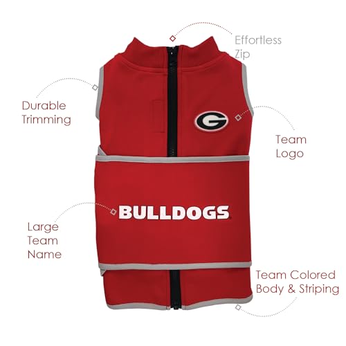 NCAA Georgia Bulldogs Dog Anxiety Calming Shirt Soothing Vest (Small / Goergia Bulldogs)