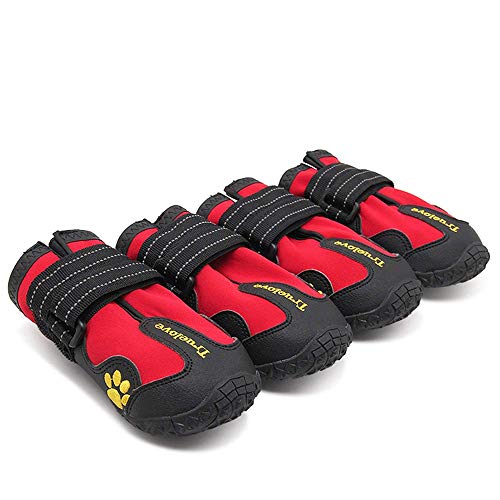 Non Slip Reflective Dog Boots Paw Protect Shoes (8# / Red)