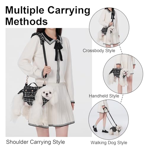 Dog Lift Harness Dog Carrier Sling for Small Dogs & Cats (Small(4-8 LBS) / 2.0 Black)