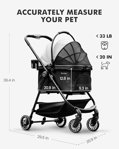 Pet Stroller for Small Dogs and Cats (Small_Slim)