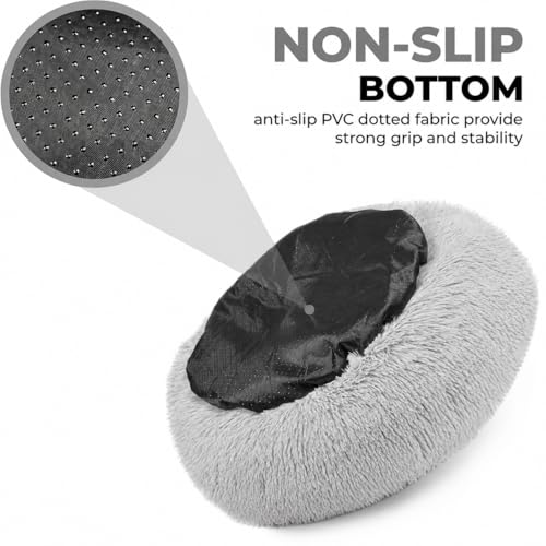Cat Beds for Indoor Cats & Small Dog (Light-Grey / 23.00" x 23.00" x 7.00")