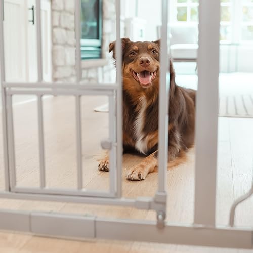 Carlson 36" Extra Tall Walk Through Dog Gate for Doorways & Bottom of Stairs (Platinum / 29.5-36.5" W x 36" H)