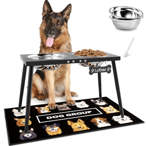 Metal Raised Dog Bowl Stand for Extra Large & Large (Height-15inch / Black-X)