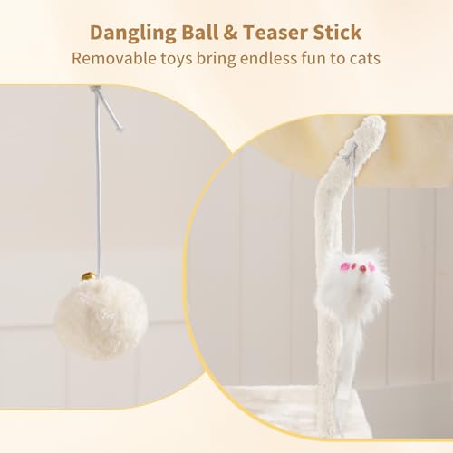 Cat Tree with Toy (43.3 inch / Beige)