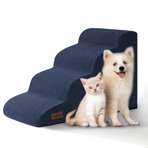 Dog Steps for Bed or Couch (Blue / Standard 4-Step 17.4"H)