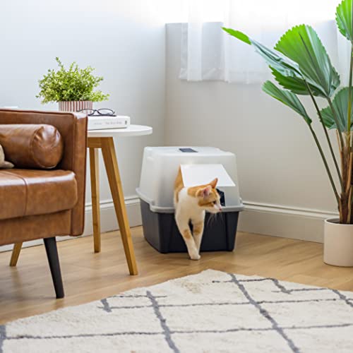 Large Front Door Cat Litter Box (Navy / Hooded)
