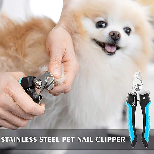 Dog Nail Clippers and Trimmer with Safety Guard to Avoid Over (Blue / Large to Medium pets)