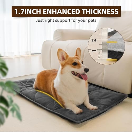 Self Heating Cat Bed Self Warming Cat Ped 30 x 21 Inches (Suede Grey / 30"L x 21"W x 2"Th)