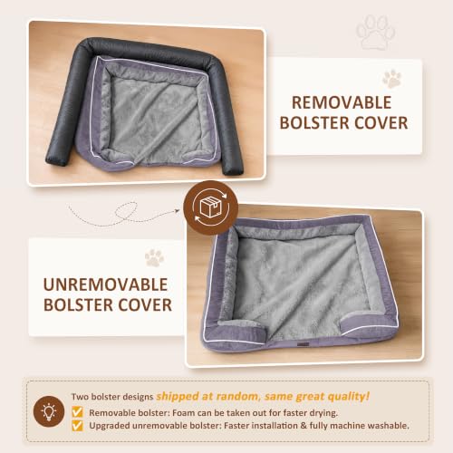 Waterproof Orthopedic Dog Beds for Large Sized Dog (38.0"L x 25.0"W x 7.0"Th / Purple)