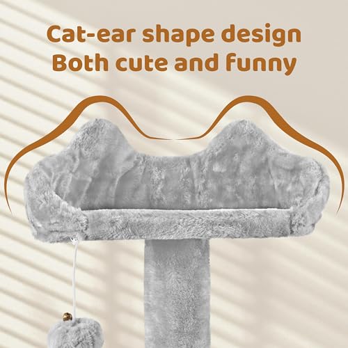 70in Multi Level Sturdy Cat Tree (Light Gray / 70in)