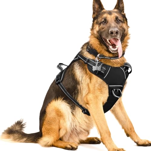 Dog Pet Harnesses No Pull with Dog Collar (X-Large / Black)