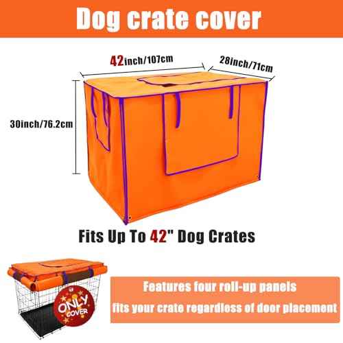 42 Inch Orange Dog Crate Cover (42.0"L x 28.0"W x 30.0"H / Orange)