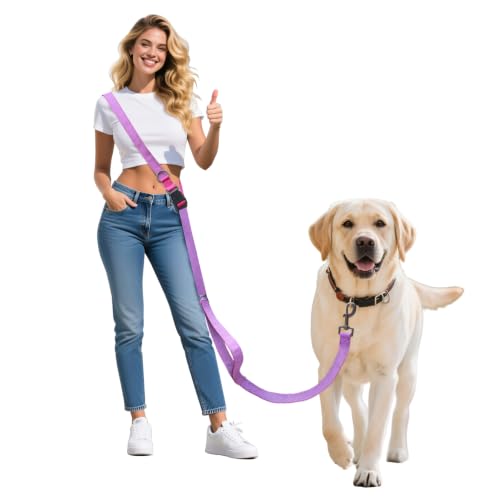 Hands Free Dog Leash (6–9.5 ft / Purple)