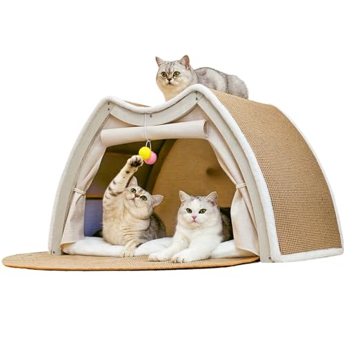 Cat Houses for Indoor Cats (19.7*12.6*15.7"/Flat Roof (M))