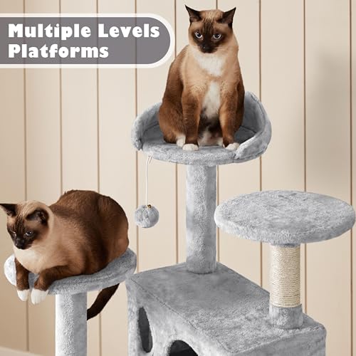54in Cat Tree Tower (Light Gray / 54in)