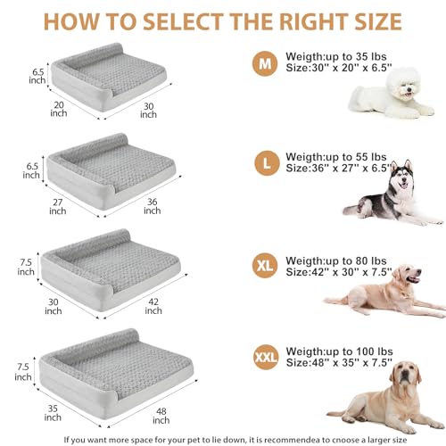Orthopedic Washable Dog Bed (Silver Grey / 42.0"l x 30.0"w x 7.5"th)