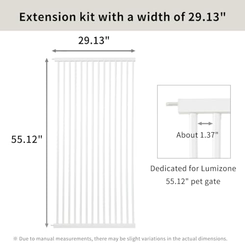 Extra Tall Cat Gate Extension Kit 55.12" High 29.52" Wide White (55.12" H-white / 29.52" W, Extension)