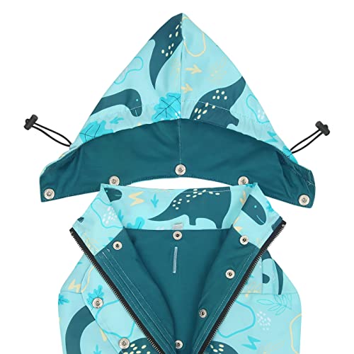 Premium 2 Layer Zip Dog Raincoat Poncho w (XX-Large / Dinosaurs)