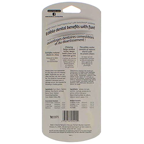 Chew N' Clean Dental Duo Dog Chew Toy Bacon Flavor