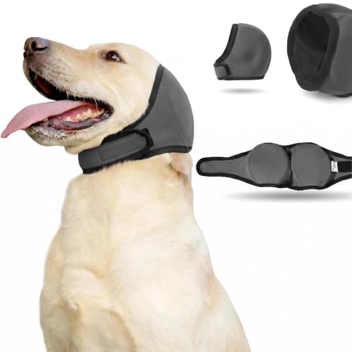 Dog Ear Muff Waterproof Noise Canceling Ear Protection (Grey / Small)