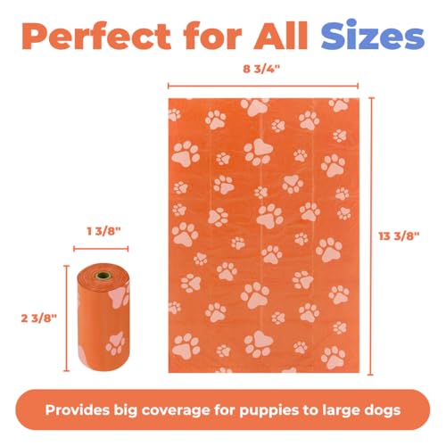 Poop Bags for Dogs (Orange / 240 Bags)