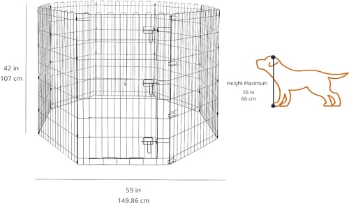 Foldable Octagonal Metal Exercise Dog Playpen (Single Door)