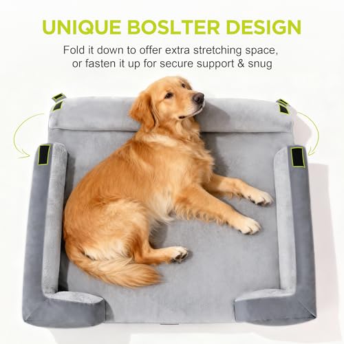 Waterproof Orthopedic Dog Bed for Medium Large Sized Dogs (30 x 20 x 3 in / Grey)