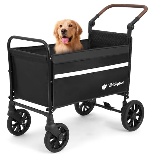 Foldable Dog Wagon for Medium & Large Dogs (Black)