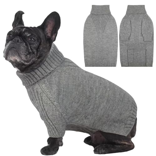 Small Dog Sweater (Light Grey / Large)