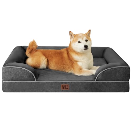 Orthopedic Dog Beds Large Sized Dog (Dark Grey / 35.0"l X 22.0"w X 6.5"th)