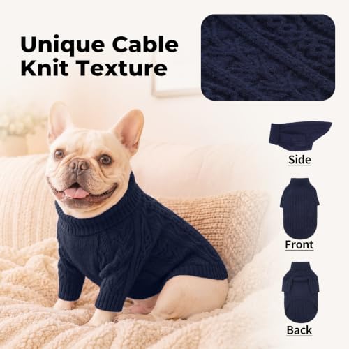 Dog Sweater for Small Dogs (XS / Navy Blue)