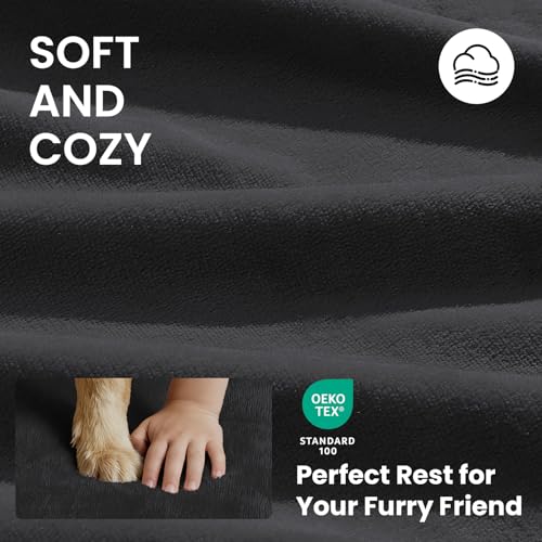 Orthopedic Waterproof Large Dog Bed (41" x 28" x 4" (For Crate) / 03-Black)