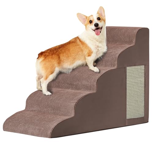 Dog Stairs for Small Dogs 22.6" H (Coffee / 5-Step 22.6"H)