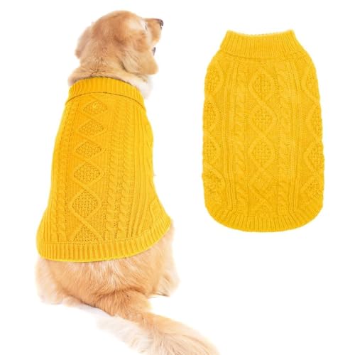 Dog Sweater for Medium Large Dogs (Yellow / Medium/Large)