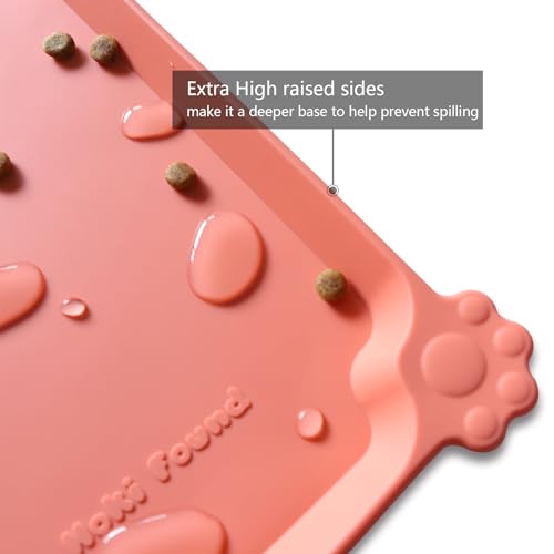 Waterproof Pet Feeding Mats with High Lips (19" x 12" / Burnt Coral)