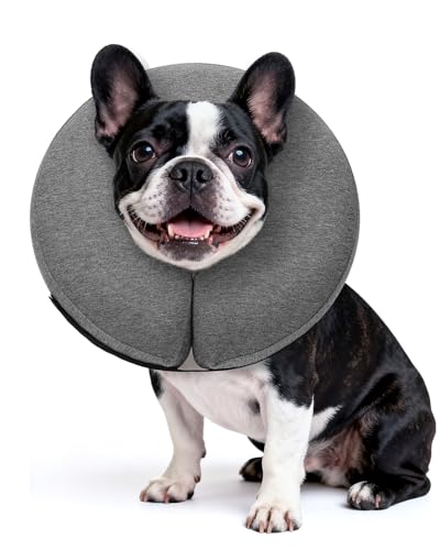 Inflatable Dog Cone After Surgery (Grey / M+(14"-18"))