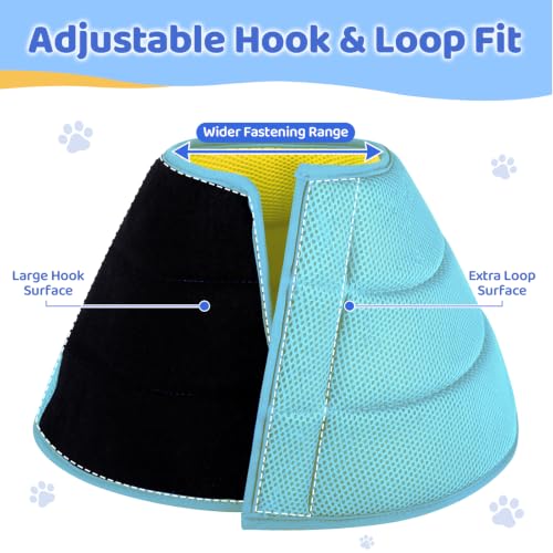 Soft Dog Cone Collar to Stop Licking After Surgery (Yellow Blue / XXL)