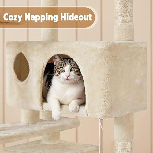 62in Cat Tree Tower (Beige / 62in)