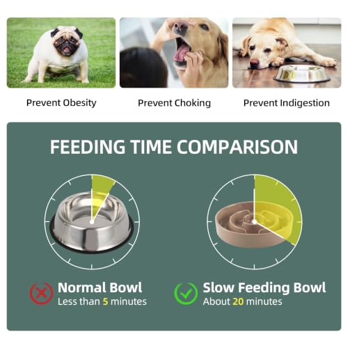 Elevated Slow Feeder Dog Bowls (Brown Coffee)